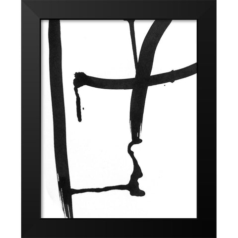 Drip in Silence II Black Modern Wood Framed Art Print by SD Graphics Studio