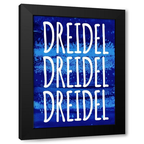 Dreidel Blue Chant Black Modern Wood Framed Art Print by Loreth, Lanie