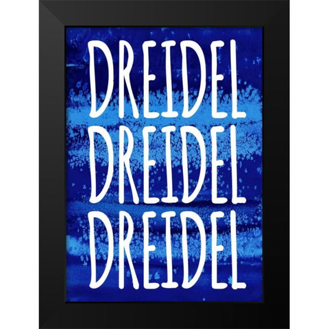 Dreidel Blue Chant Black Modern Wood Framed Art Print by Loreth, Lanie
