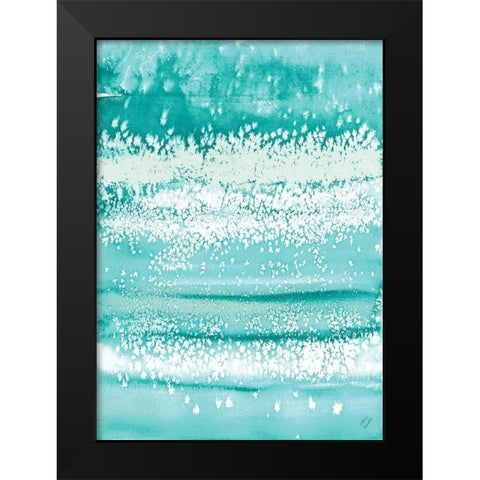 Teal Windy Black Modern Wood Framed Art Print by Loreth, Lanie