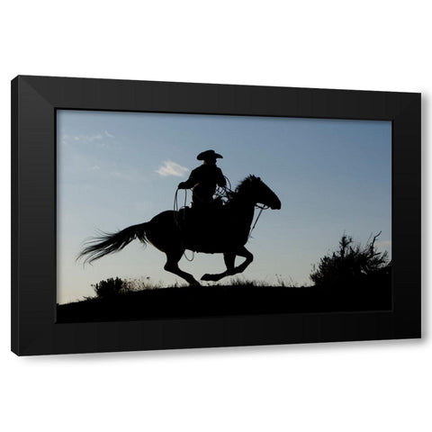 Gallop Along Black Modern Wood Framed Art Print by Walker, Carol