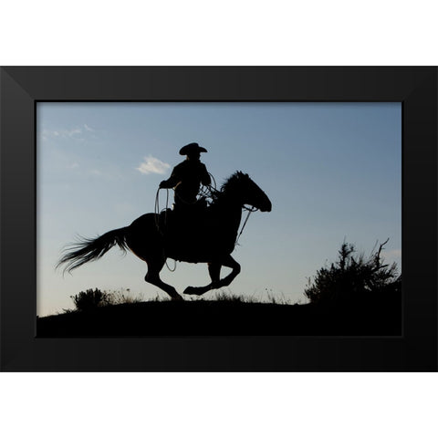 Gallop Along Black Modern Wood Framed Art Print by Walker, Carol