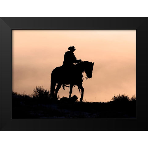 Ride On Black Modern Wood Framed Art Print by Walker, Carol