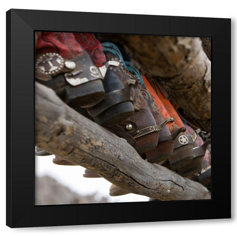 Western Boots I Black Modern Wood Framed Art Print with Double Matting by Walker, Carol