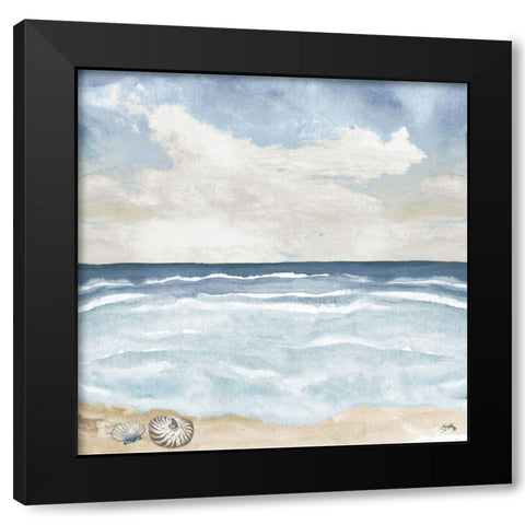 Evening Coast View I Black Modern Wood Framed Art Print with Double Matting by Medley, Elizabeth