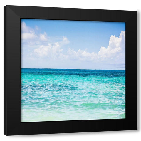 Cool Blue Black Modern Wood Framed Art Print with Double Matting by Navas, Emily