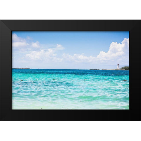 Island Travels Black Modern Wood Framed Art Print by Navas, Emily