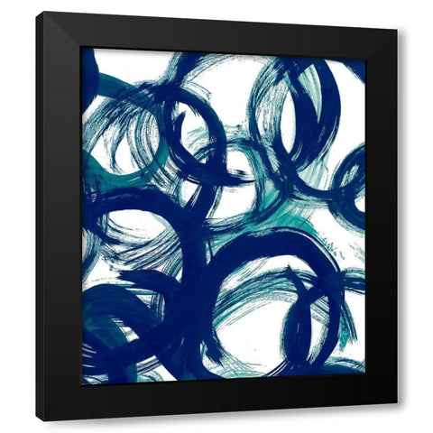 Ocean Strokes  Black Modern Wood Framed Art Print with Double Matting by Navas, Emily