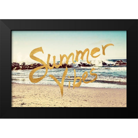 Summer Vibes Black Modern Wood Framed Art Print by Navas, Emily