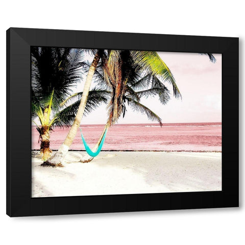 Hammock Paradise in Pink Black Modern Wood Framed Art Print with Double Matting by Navas, Emily