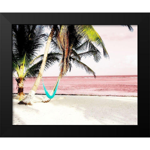 Hammock Paradise in Pink Black Modern Wood Framed Art Print by Navas, Emily