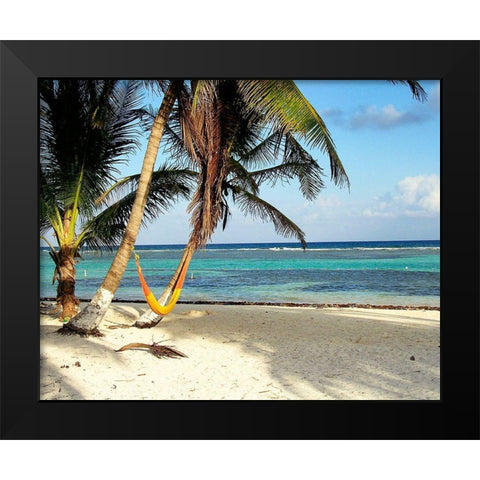Hammock Paradise Black Modern Wood Framed Art Print by Navas, Emily