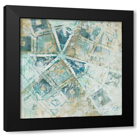 Beach Umbrella Abstract I Black Modern Wood Framed Art Print by Pinto, Patricia