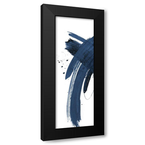 Navy Wash On White Panel II Black Modern Wood Framed Art Print by Pinto, Patricia