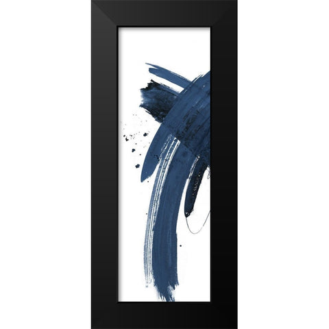 Navy Wash On White Panel II Black Modern Wood Framed Art Print by Pinto, Patricia