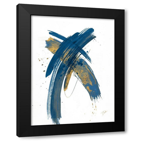 Navy Color Wash Black Modern Wood Framed Art Print by Pinto, Patricia