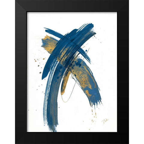 Navy Color Wash Black Modern Wood Framed Art Print by Pinto, Patricia