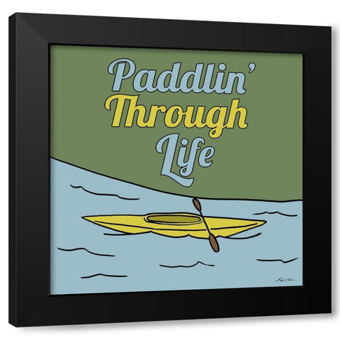 Paddlin Through Life Black Modern Wood Framed Art Print with Double Matting by Edwins, Hugo