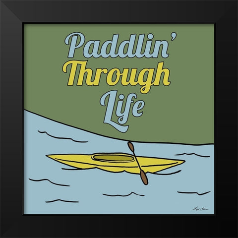 Paddlin Through Life Black Modern Wood Framed Art Print by Edwins, Hugo