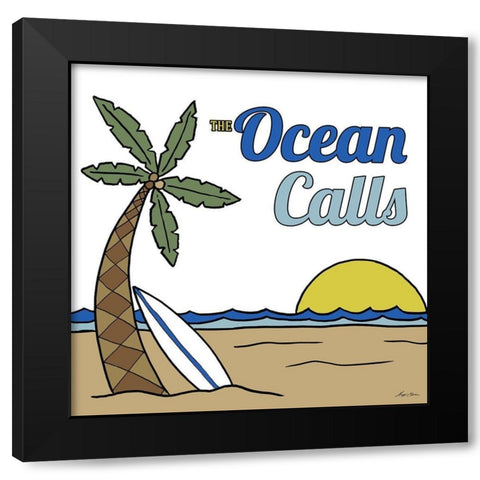 Ocean Calls Black Modern Wood Framed Art Print by Edwins, Hugo