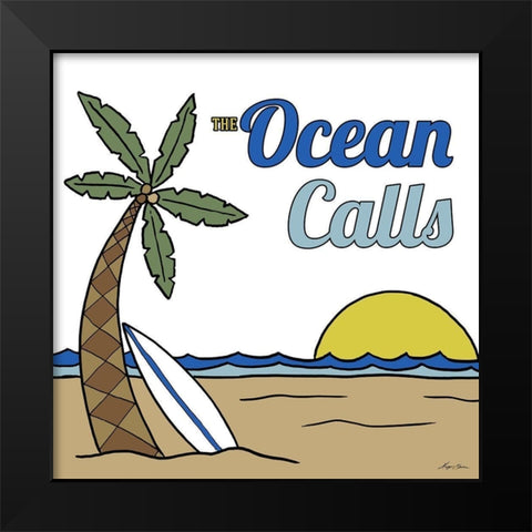 Ocean Calls Black Modern Wood Framed Art Print by Edwins, Hugo