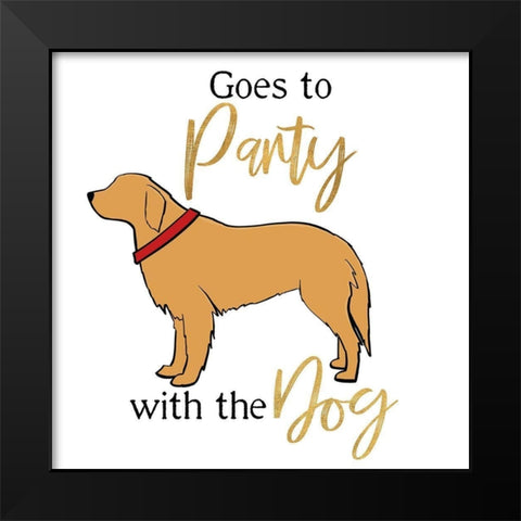 Puppy Positive III Black Modern Wood Framed Art Print by Edwins, Hugo