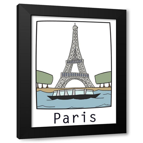 Travel the World I Black Modern Wood Framed Art Print with Double Matting by Edwins, Hugo