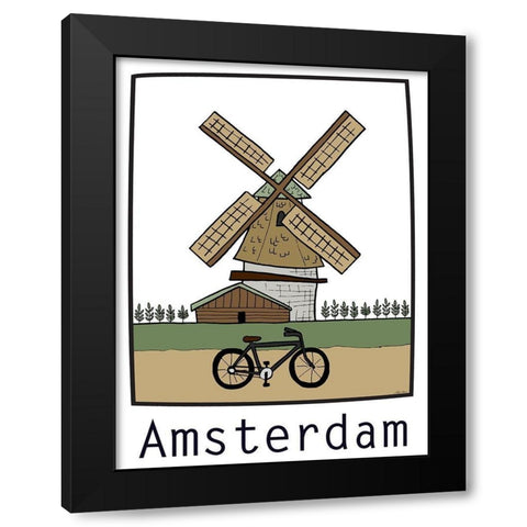 Travel the World IV Black Modern Wood Framed Art Print with Double Matting by Edwins, Hugo