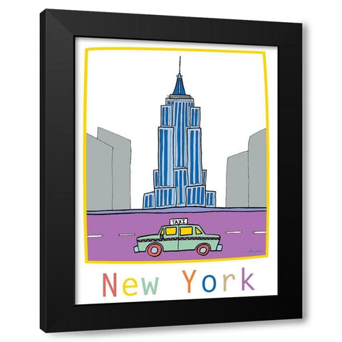 New York I Black Modern Wood Framed Art Print by Edwins, Hugo