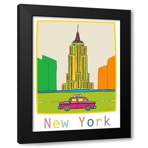 New York II Black Modern Wood Framed Art Print by Edwins, Hugo