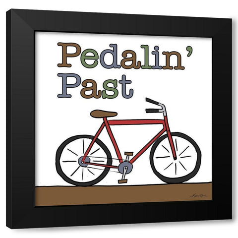 Pedalin Past Black Modern Wood Framed Art Print by Edwins, Hugo