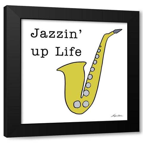 Jazzin Up Life Black Modern Wood Framed Art Print with Double Matting by Edwins, Hugo