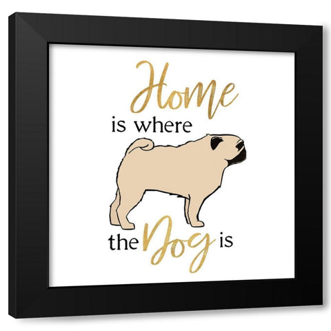 Puppy Positive II Black Modern Wood Framed Art Print with Double Matting by Edwins, Hugo