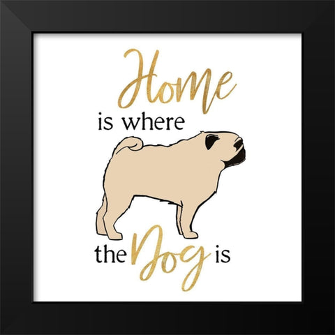 Puppy Positive II Black Modern Wood Framed Art Print by Edwins, Hugo