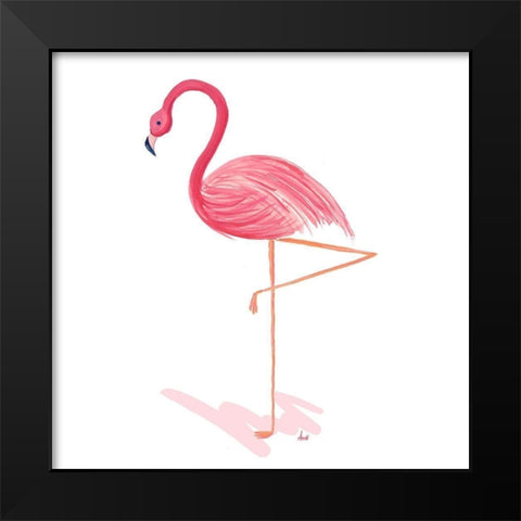 Flamingo Walk II Black Modern Wood Framed Art Print by Metz, Andi