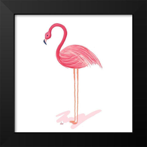 Flamingo Walk IV Black Modern Wood Framed Art Print by Metz, Andi