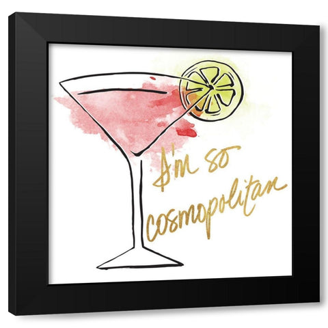 Im So Cosmopolitam Black Modern Wood Framed Art Print with Double Matting by SD Graphics Studio