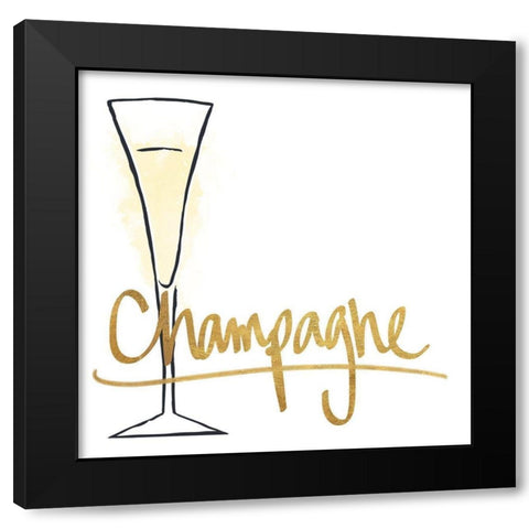 Champange Black Modern Wood Framed Art Print with Double Matting by SD Graphics Studio