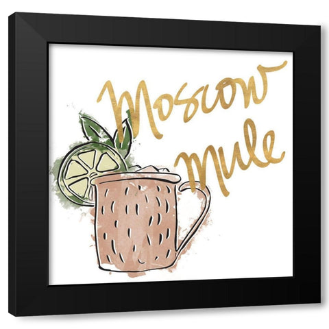 Moscow Mule Black Modern Wood Framed Art Print with Double Matting by SD Graphics Studio