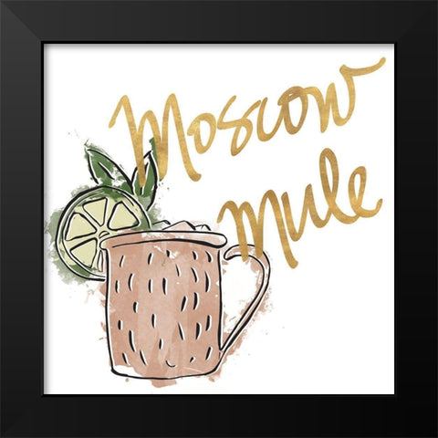 Moscow Mule Black Modern Wood Framed Art Print by SD Graphics Studio