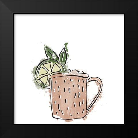 Drinks II Black Modern Wood Framed Art Print by SD Graphics Studio