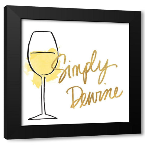 Simply Dewine Black Modern Wood Framed Art Print by SD Graphics Studio