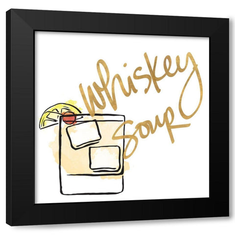 Whiskey Sour Black Modern Wood Framed Art Print with Double Matting by SD Graphics Studio