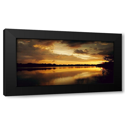 Yellow Sunset Black Modern Wood Framed Art Print with Double Matting by Peck, Gail