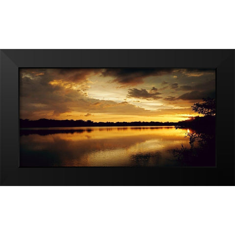 Yellow Sunset Black Modern Wood Framed Art Print by Peck, Gail