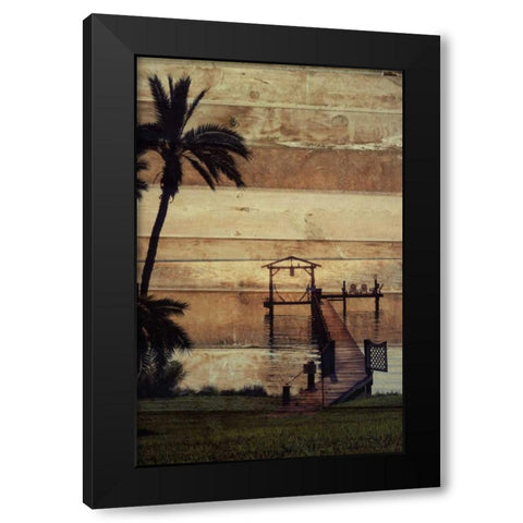 Dockside Wood Black Modern Wood Framed Art Print with Double Matting by Peck, Gail