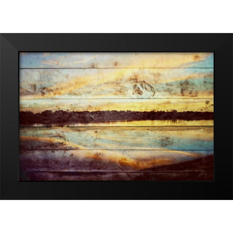 Sunset Lake Wood Black Modern Wood Framed Art Print by Peck, Gail