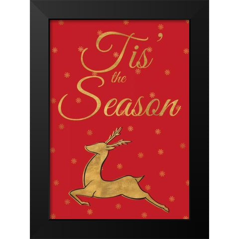 Red Christmas I Black Modern Wood Framed Art Print by Studio, Sd Graphics