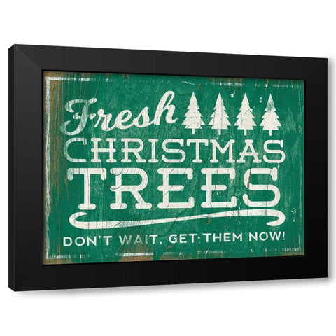 Holiday Wooden Signs I Black Modern Wood Framed Art Print by SD Graphics Studio