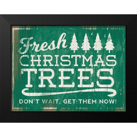 Holiday Wooden Signs I Black Modern Wood Framed Art Print by SD Graphics Studio